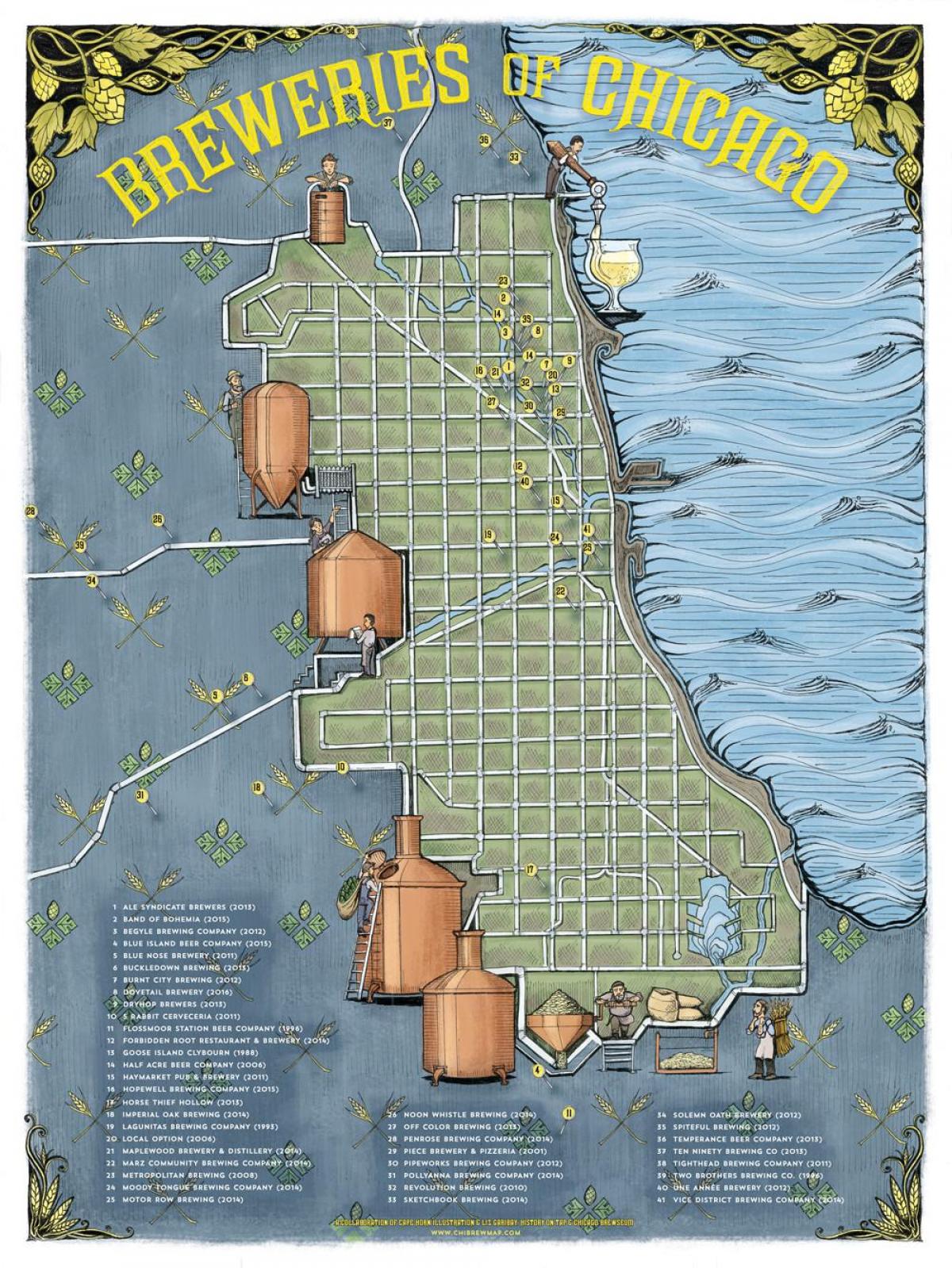 Chicago cerveja mapa