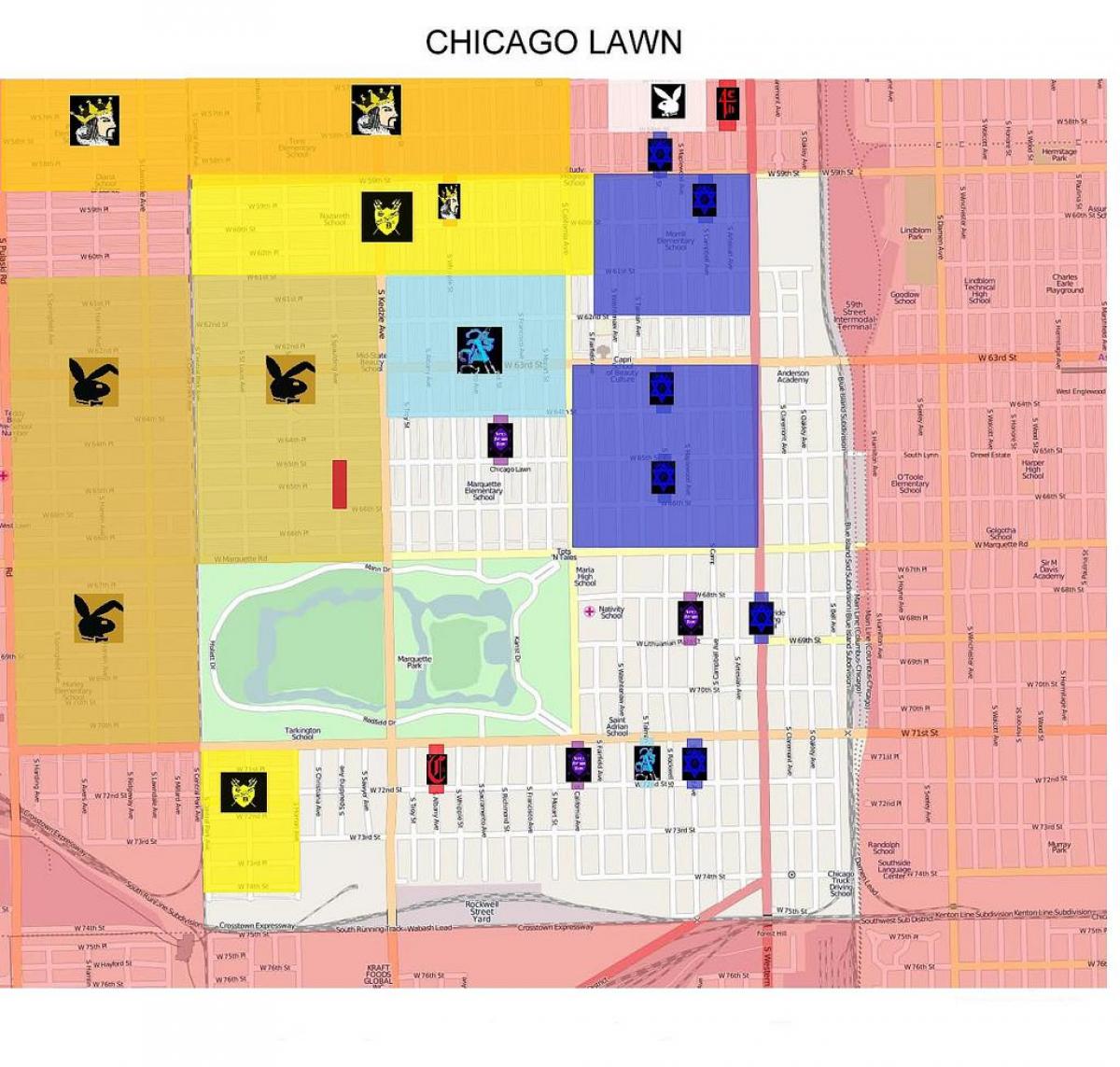 gang mapa de Chicago