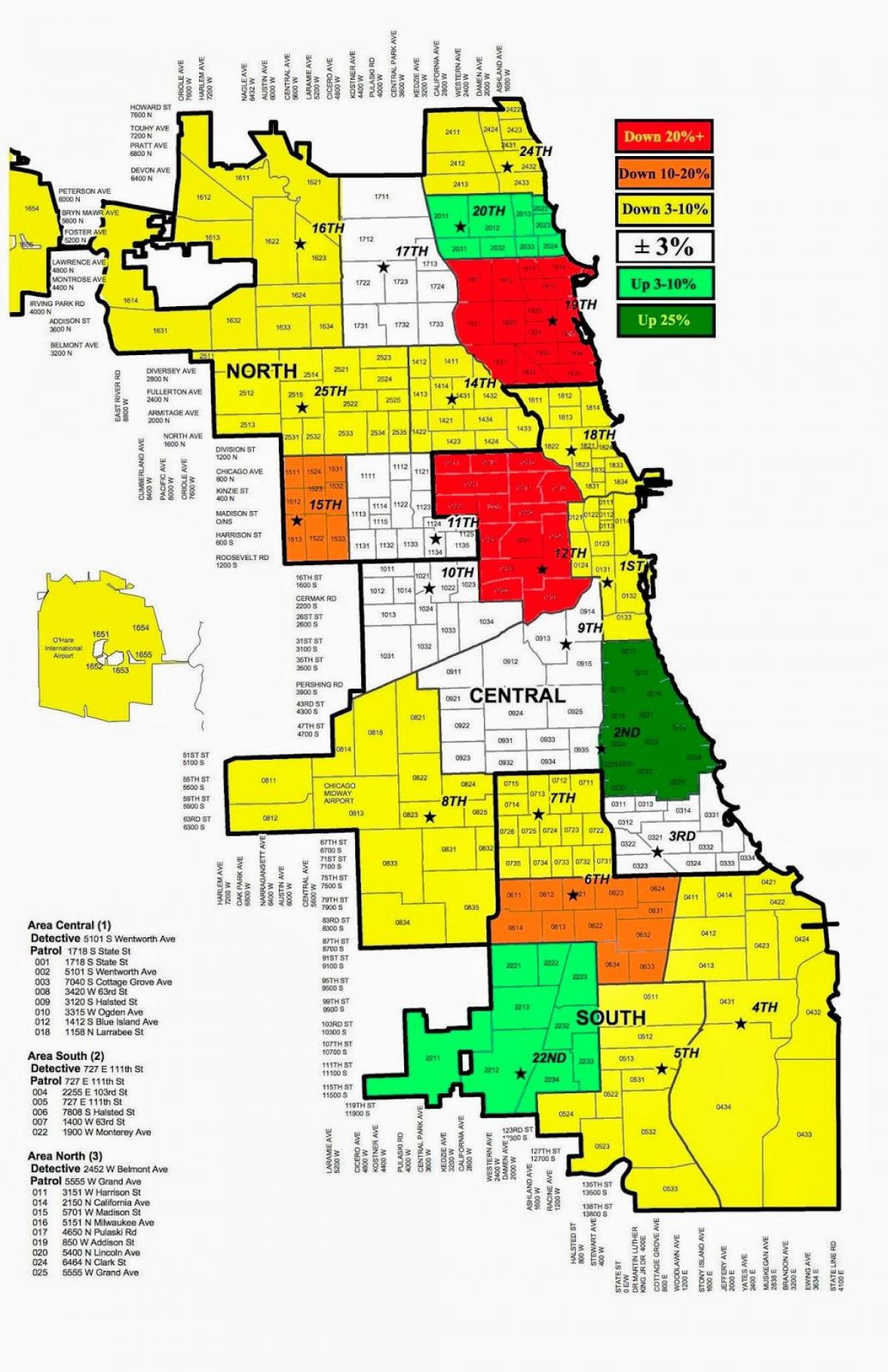 A polícia de Chicago crime mapa