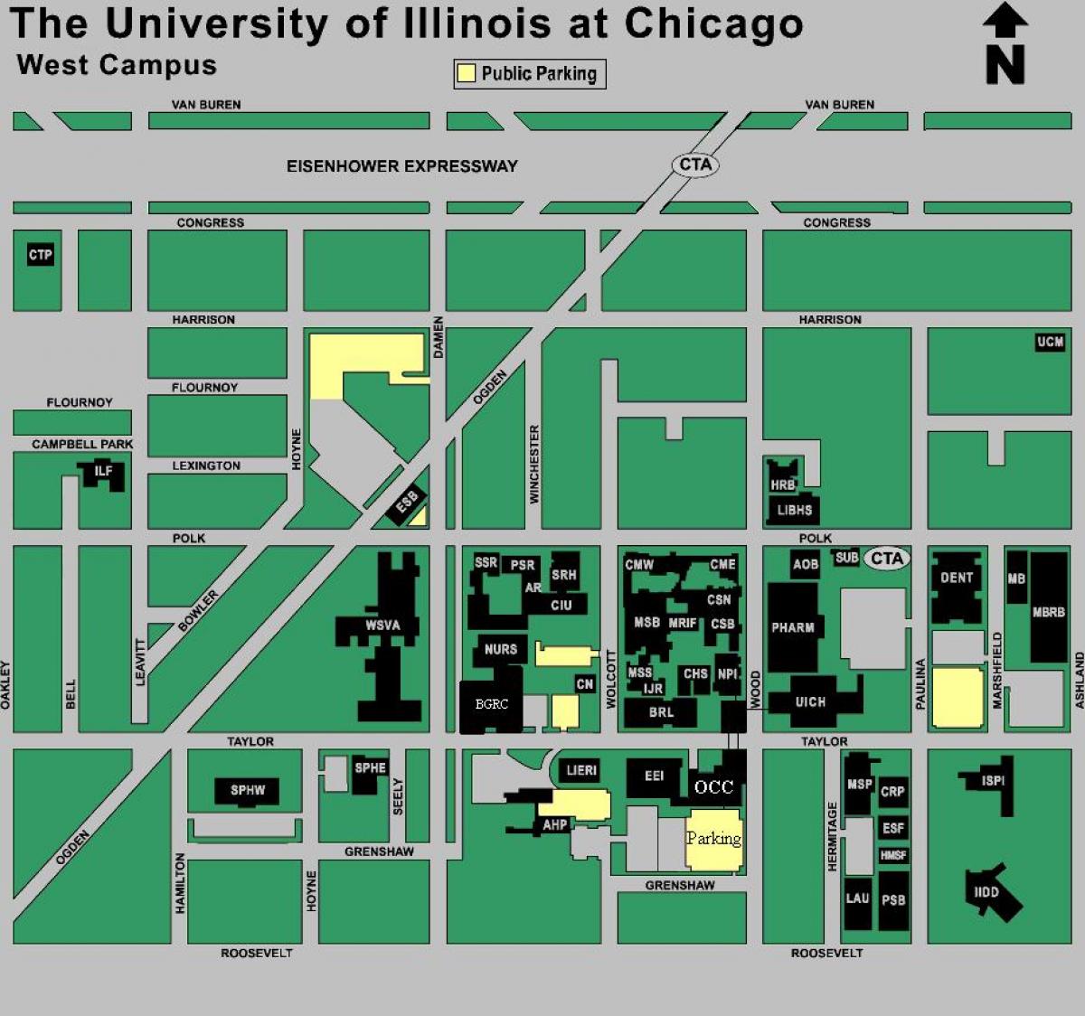 mapa da UIC oeste campus