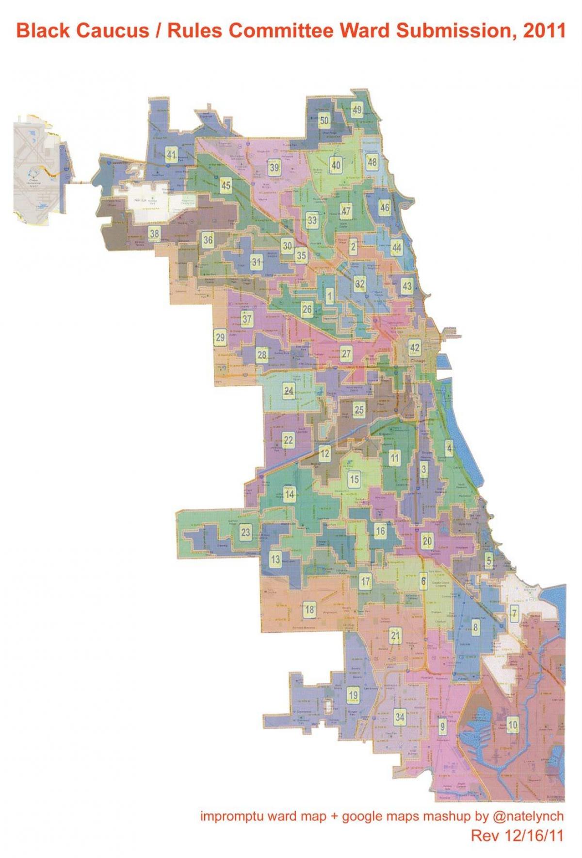 cidade de Chicago, ward mapa