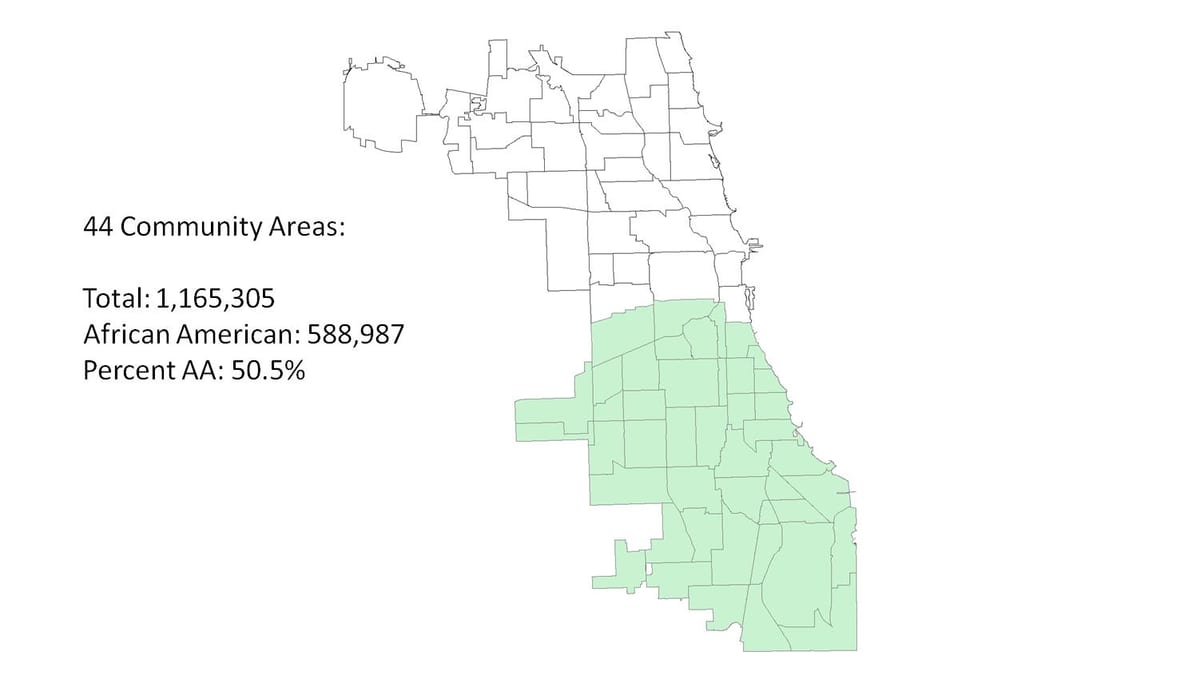 lado sul de Chicago mapa