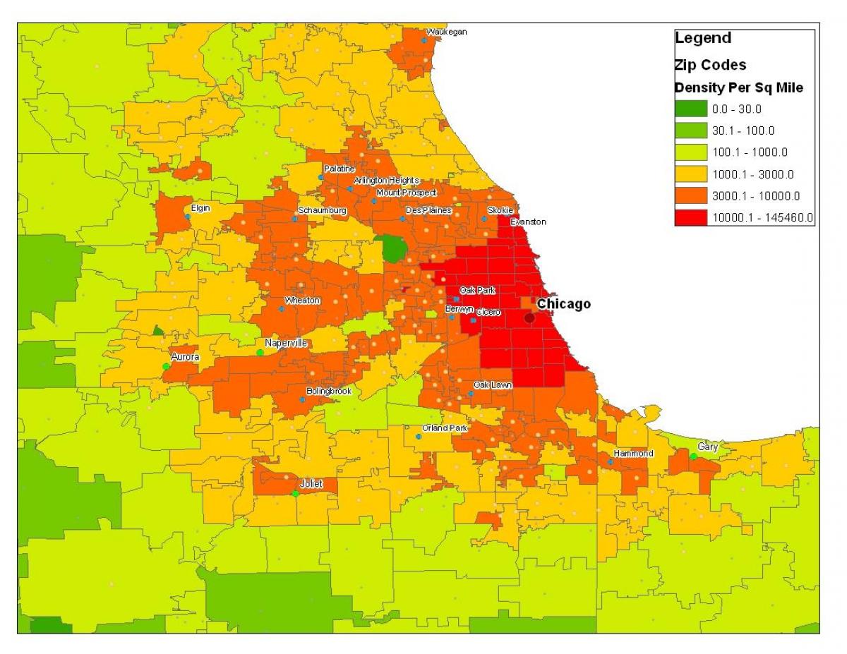 demográfica mapa de Chicago