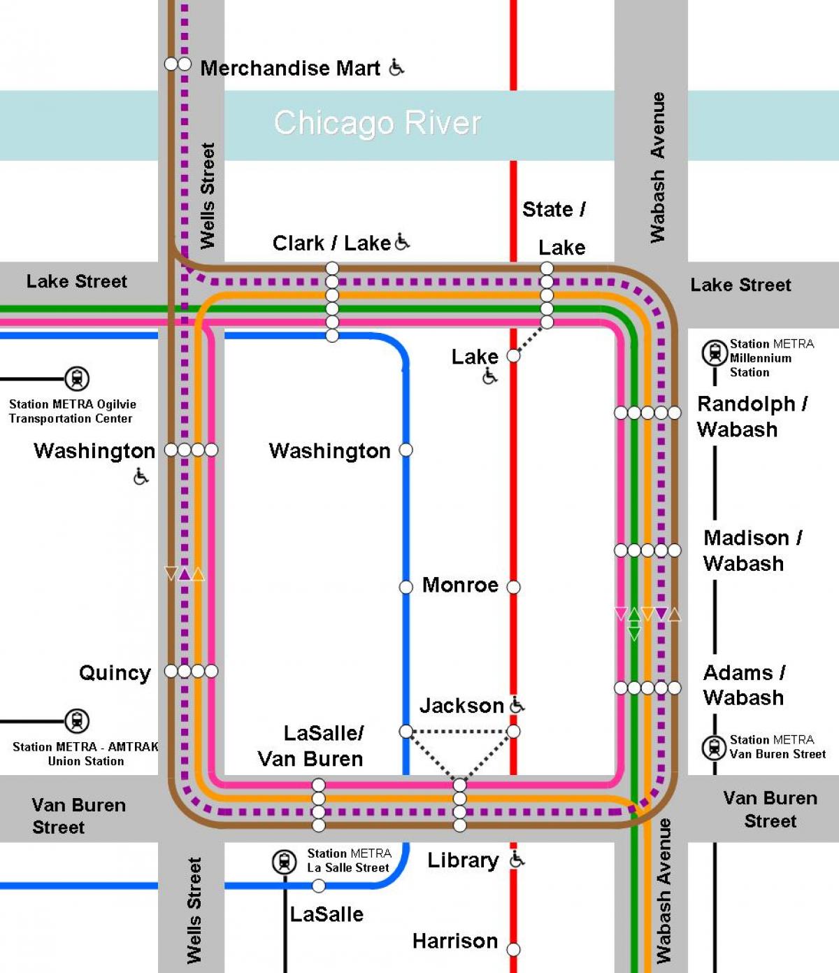 linha laranja do mapa de Chicago