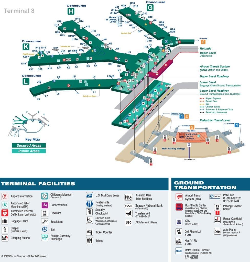 O'Hare international airport mapa