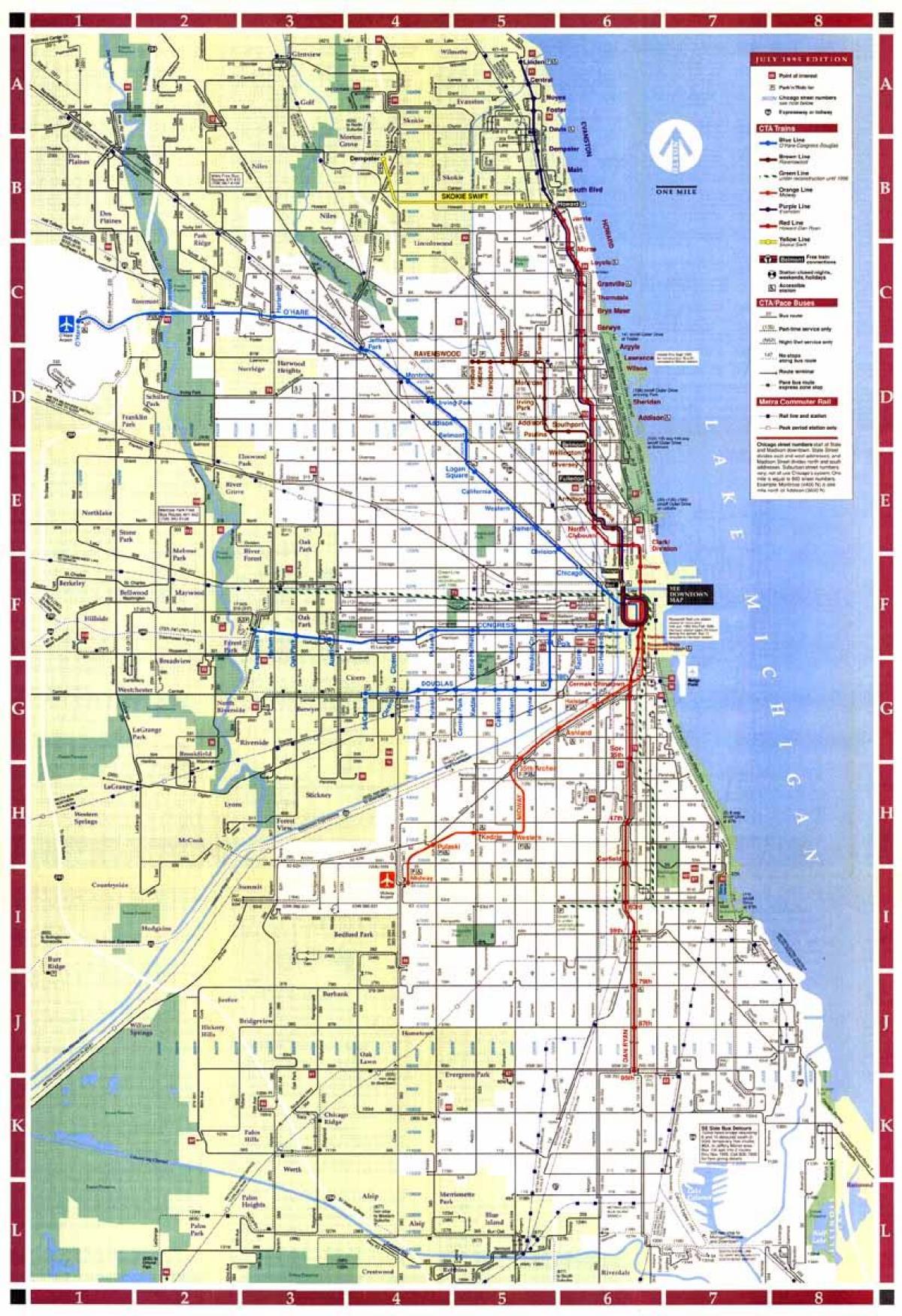 mapa da cidade de Chicago, a limites