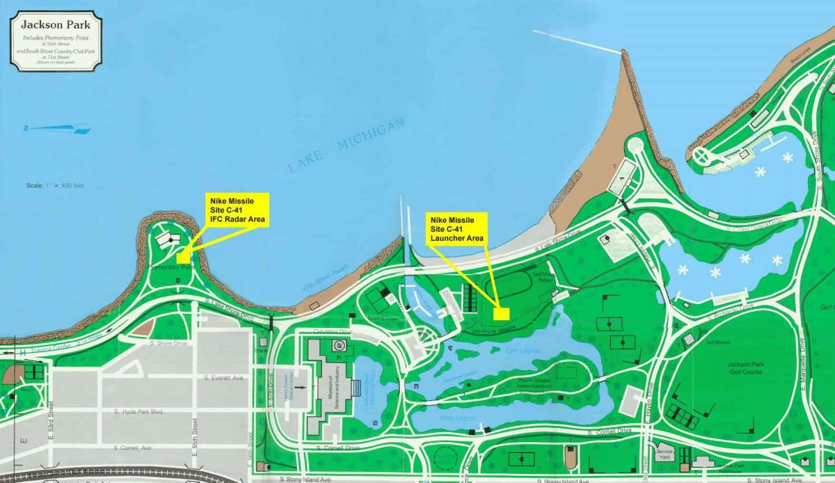 mapa de Jackson park em Chicago