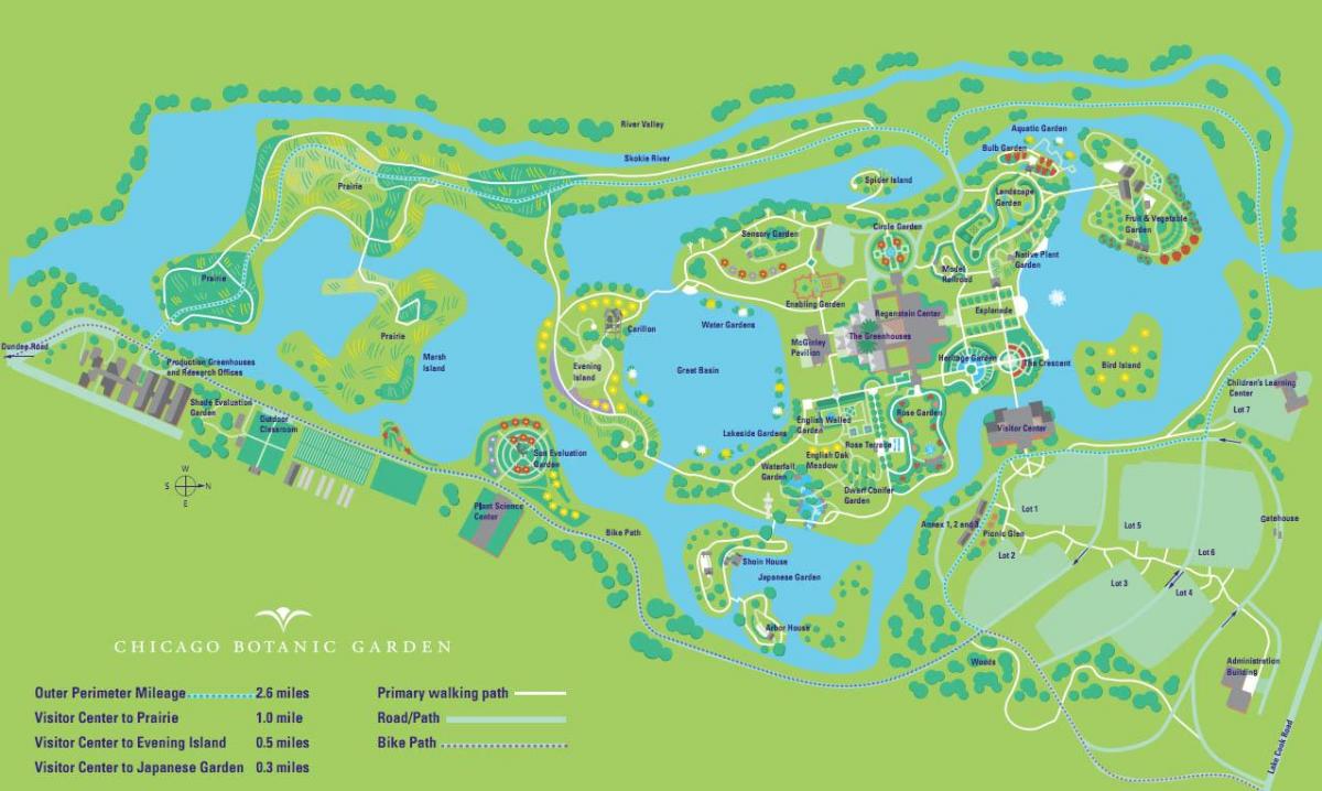 Chicago jardim botânico mapa