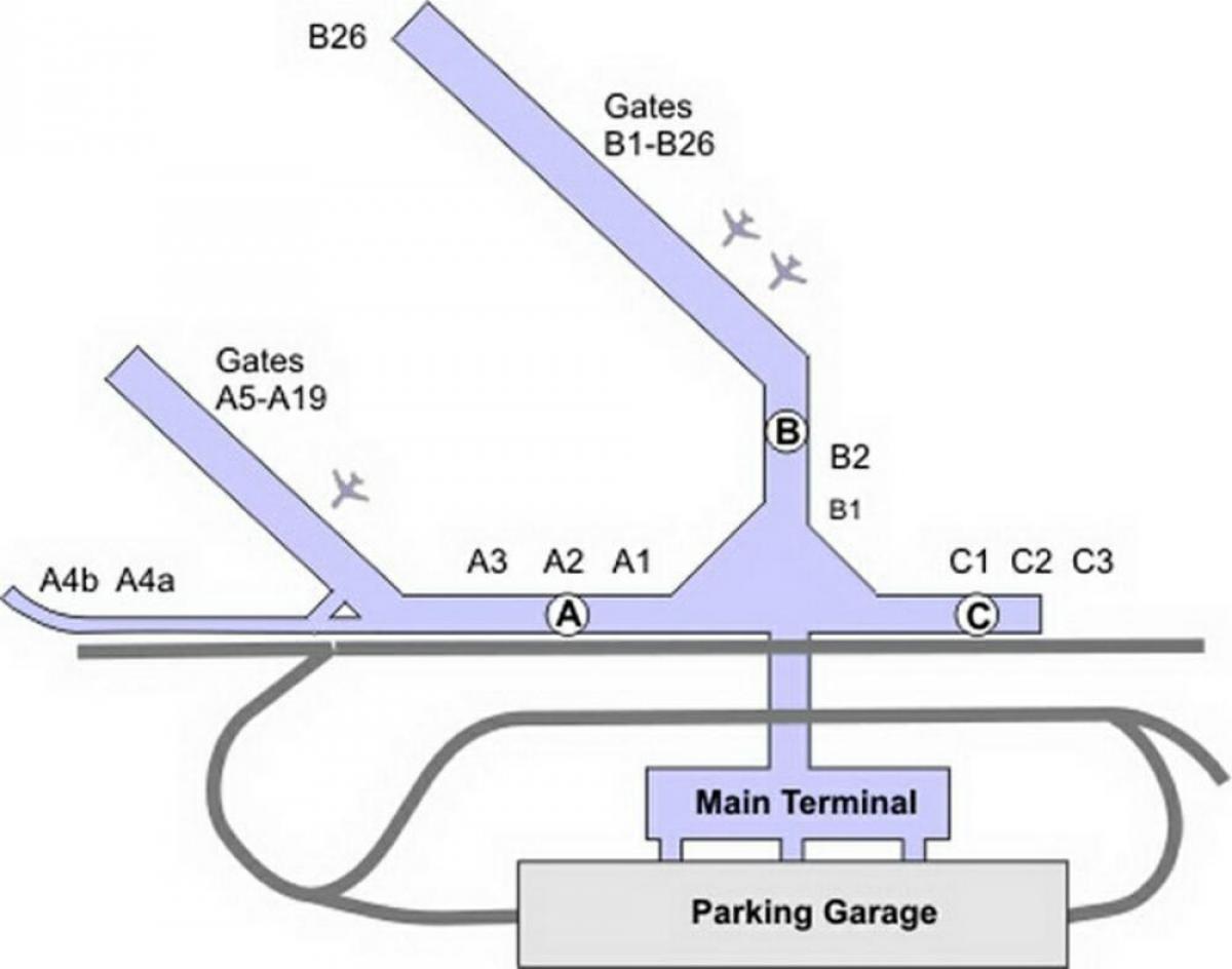 mdw mapa do aeroporto