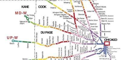 Chicago área de trem mapa