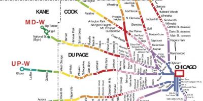 Chicago área de trem mapa