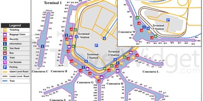 Chicago O'Hare international airport mapa
