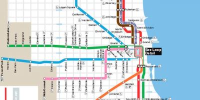 Mapa de Chicago linha azul