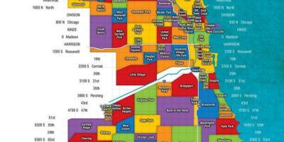 Mapa de Chicago e subúrbios