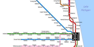 Mapa do metrô de Chicago
