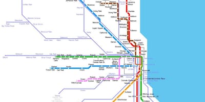 Chicago estação de metro mapa